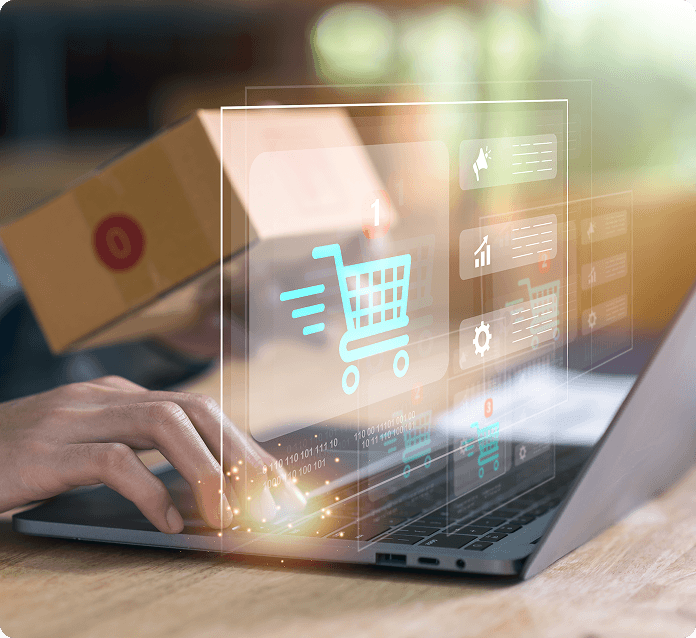 Team working with technology and e-commerce solutions